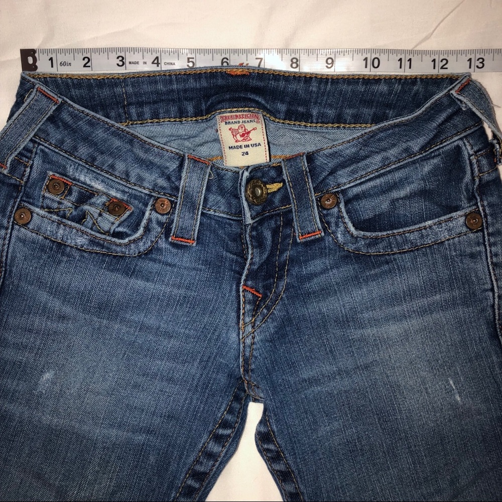 True Religion denim, distressed, tag 24